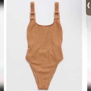 NWT Aerie One piece Ribbed tan/brown Swimsuit 2025